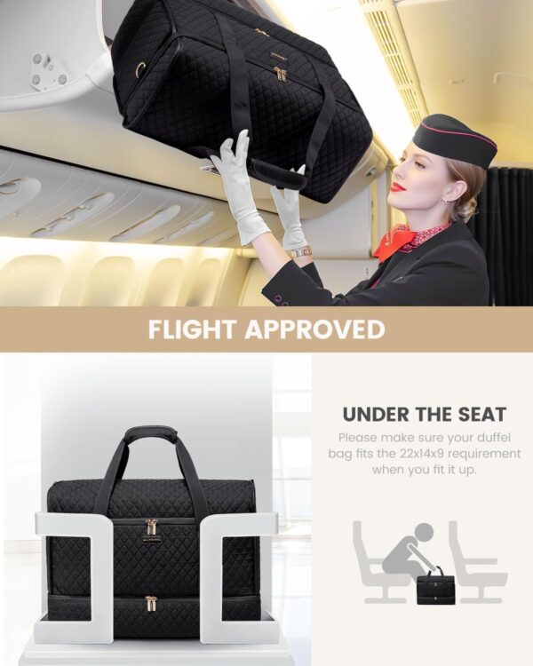 LOVEVOOK Large Travel Duffle Bag, Weekender Bags for Women With Shoe Compartment, Overnight Hospital Bag For Women Labor Delivery, Carry on Bag Personal Item Travel Bag, Yoga Gym Duffel Bag - Image 7