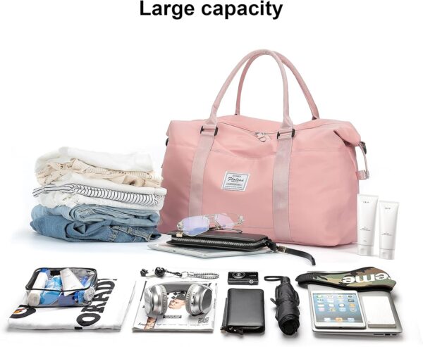 Travel Duffel Bag,Sports Tote Gym Bag,Shoulder Weekender Overnight Bag for Women - Image 3
