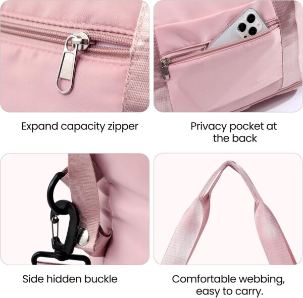 Travel Duffle Bag - Overnight Shoulder Bag for Women, Waterproof Weekender Bag Carry On Tote Bags Tote Gym Bag for Women - Image 4