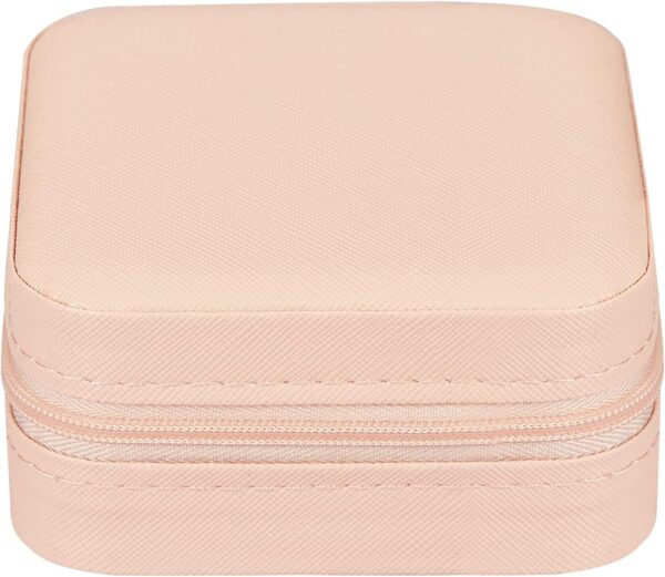 LETURE PU Leather Small Jewelry Box, Travel Portable Jewelry Case for Ring, Pendant, Earring, Necklace, Bracelet Organizer Storage Holder Boxes (Pink) - Image 8