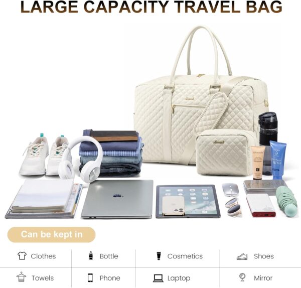 LOVEVOOK Travel Duffle Weekender Bag for Women with Shoe Compartment, Carry on Overnignt Bags with Laptop Compartment, Yoga Gym Duffel Bags with Toiletry Hospital Bag for Labor and Delivery - Image 6