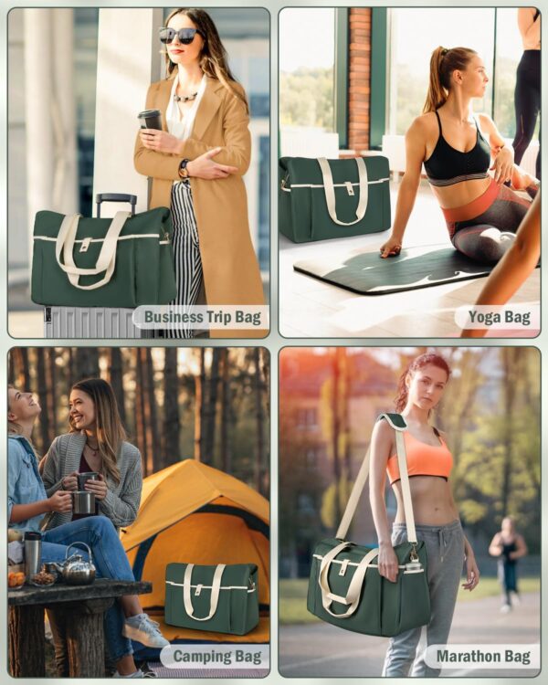 Wedama Large Tote Gym Bag for Women, Weekender Bags Travel Duffel Overnight Carry on Bag Women Labor Delivery with Wet Pocket for Travel Sport, Dark Green - Image 7