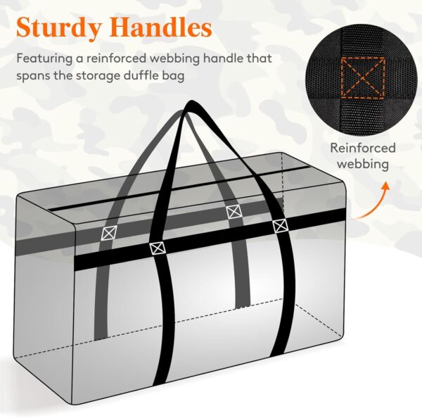 Lifewit 120L Ertra Large Storage Duffle Bag for Traveling, Folable Moving Bags with Zippers and Handles, Heavy Duty Storage Bags Big Totes for Travel, Camping, Storage Bins with Lids for Luggage - Image 3