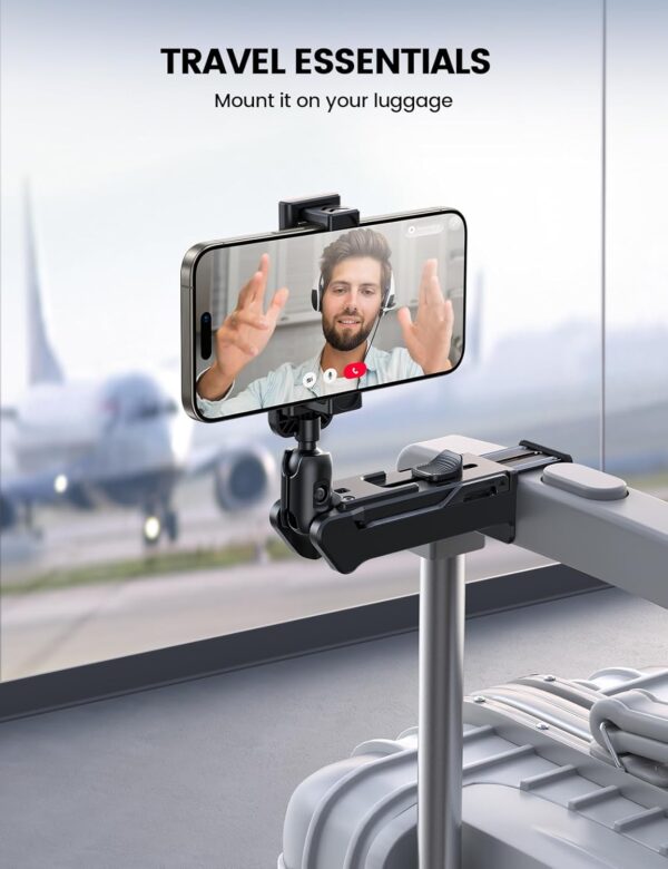 Lamicall Airplane Phone Holder Mount - [2024 Wider Clamp] Travel Essentials with Screw Adjustment Tool - Plane Phone Holder Stand for Flying Desk Home Long Flight Must Haves Accessories for Women Men - Image 6