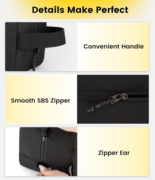 Vorspack Travel Toiletry Bag for Men - Hanging Toiletries Bag Water Resistant Dopp Kit Travel Bag for Toiletries Accessories - Image 4
