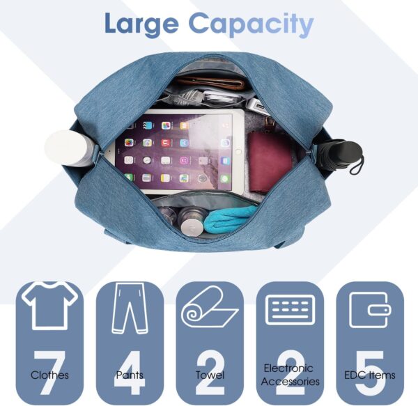 Narwey 18" Carry on Bag Underseat for Airplane with Wet Pocket Spirit Airlines Personal Item Bag Travel Duffel Bag Small Gym Bag Weekender Overnight for Women and Men (Navy Blue) - Image 5