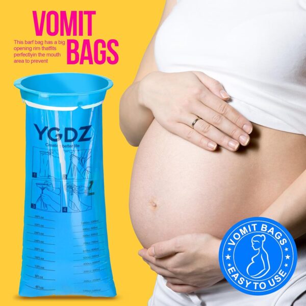YGDZ Vomit Bags Disposable, 15 Pack Barf Throw Up Emesis Puke Nausea for Travel Motion Sickness, Car & Aircraft, Kids,1000ml - Image 5