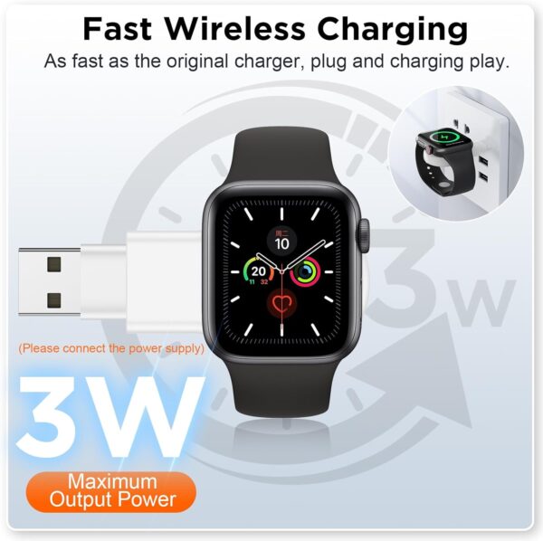 𝟐𝟎𝟐𝟓 𝐔𝐩𝐠𝐫𝐚𝐝𝐞 for Apple Watch Charger,Magnetic Portable iWatch Charger USB C&USB A Fast Wireless Charging Travel Watch Charger for iWatch Ultra2/Ultra/SE2/SE Series 10/9/8/7/6/5/4/3/2/1 - Image 3
