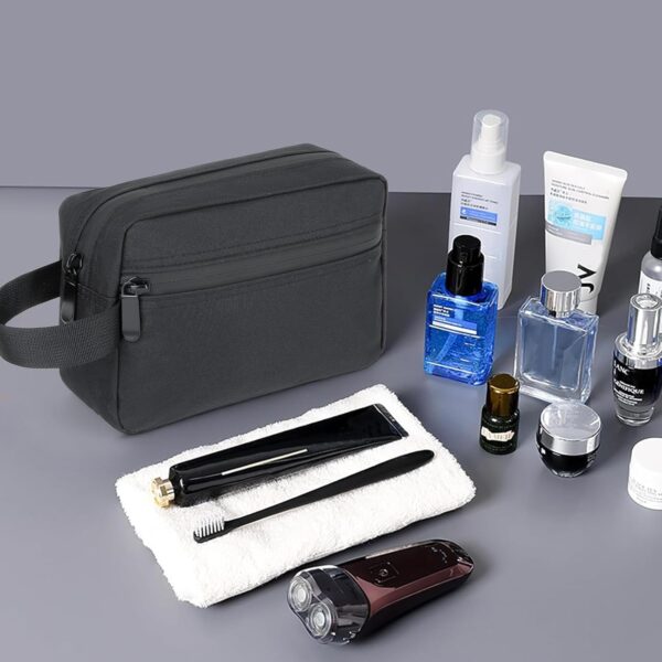 XQXA Toiletry Bag for Men, Hanging Dopp Kit Travel Bag for Men Women, Mens Travel Bag Shaving Bag for Toiletries Accessories (Black) - Image 4