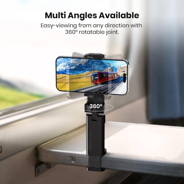 2 Pack Klearlook Universal Airplane Phone Holder - 360° Rotating Airplane Phone Mount for Travel, Desk & Flight Use | Handsfree Adjustable Phone Stand | Travel Essentials Accessories - Image 3