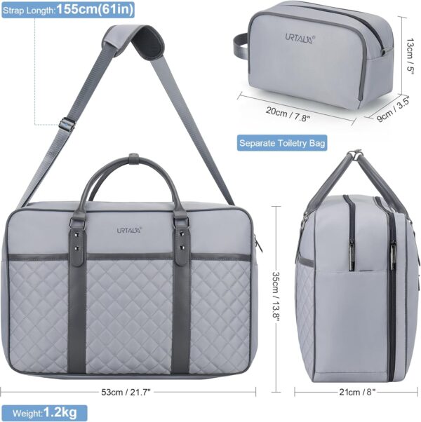 Travel Duffle Bag for Men, Weekender Bag for Women with Toiletry Bags, Carry On Overnight Bags with 17.3 inch Laptop Pouch - Image 2