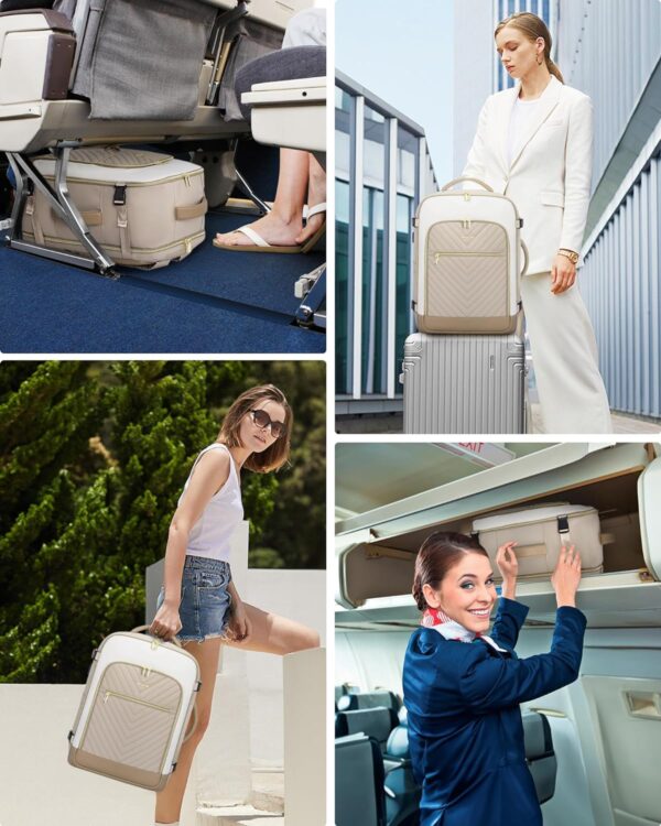 LOVEVOOK Large Travel Backpack for Women, TSA Carry on Backpack for Airplanes, 40L Personal Item Travel Bag for Women fits 17" Laptop,Waterproof Carry on Bag Airplane Approved with 3 Packing Cubes - Image 7
