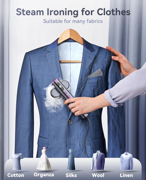 Jack ＆ Rose Travel Steamer for Clothes,110-220V Portable Steamer,15s Heat Up,Steamer ＆ Iron 2 In 1, Travel Size Garment Steamer,Large Ceramic Heat Panel,for Global ＆ Europe Traveling - Image 5