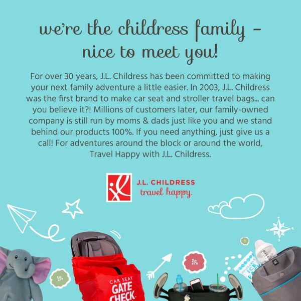 J.L. Childress Gate Check Bag for Single & Double Strollers - Stroller Bag for Airplane - Large Stroller Travel Bag for Airplane - Air Travel Stroller Bag - Image 7