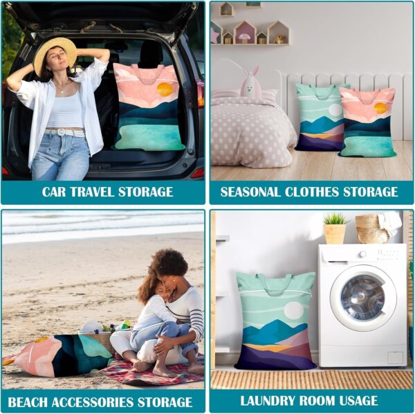 2 Pcs Large Travel Laundry Bag Waterproof with handle Washable Dirty Clothes Bag for Traveling Wet Dry Bag Bathing Suit Workout Bag for Gym Clothes Laundry Wet Clothes Swimming Pool College Dorm - Image 6
