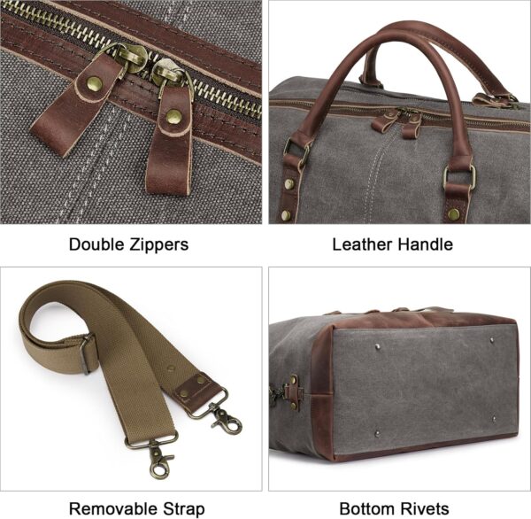 S-ZONE Duffle Bag for Travel Canvas Duffel Bag Carry on Weekender Bag for Men - Image 6