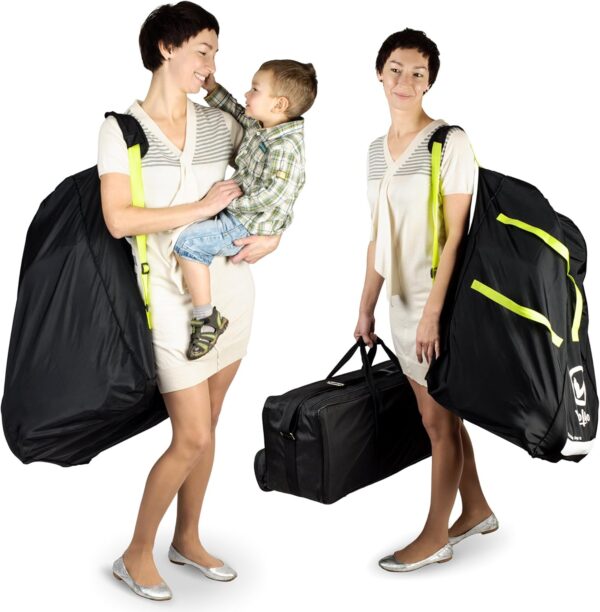 V VOLKGO Car Seat Travel Bag for Airplane - Backpack Padded Shoulder Straps Cover for Airplane. Gate Check Bag, Car Seat Bags For Air Travel, Fits all Carriers, Bags for Airtravel. - Image 8