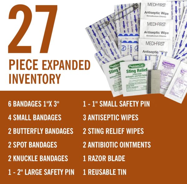 Coleman All Purpose Mini First Aid Kit - Compact & Affordable Emergency Preparedness with First Aid Assortment - 27 Pieces – Travel Friendly - Image 7