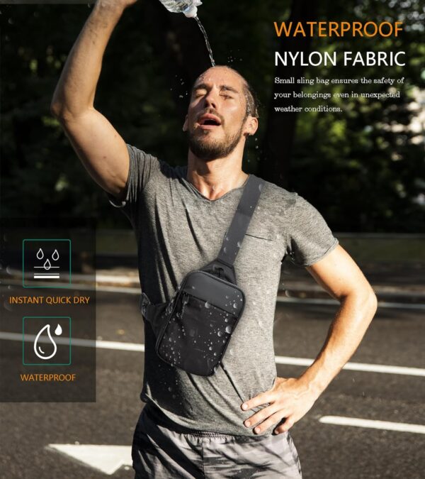 Mini Sling Bag for Men Women, Crossbody Waterproof Trendy Shoulder Cell Phone Chest Bag for Travel Work Gym - Image 5