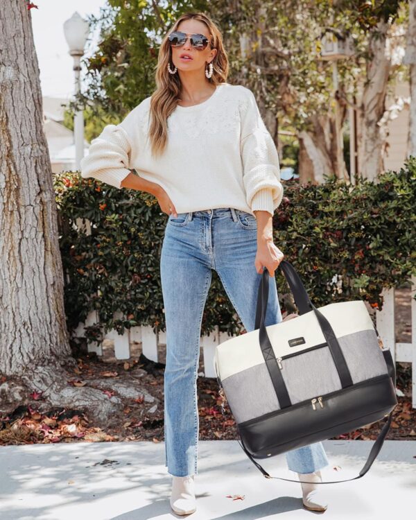 LOVEVOOK Weekender Bag, Large Travel Duffel Bag for Women with 2 Packing Cubes, Carry on Overnight Bag with Shoe Compartment, Mom Hospital Bags for Labor and Delivery - Image 3