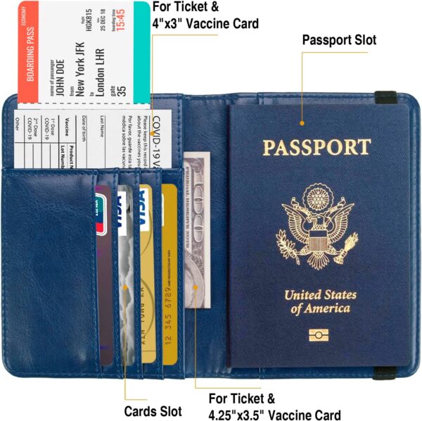 Passport Holder Cover Wallet Case Passport Cards Protector Leather Card Case Travel Accessories RFID Blocking Document Organizer - Image 4