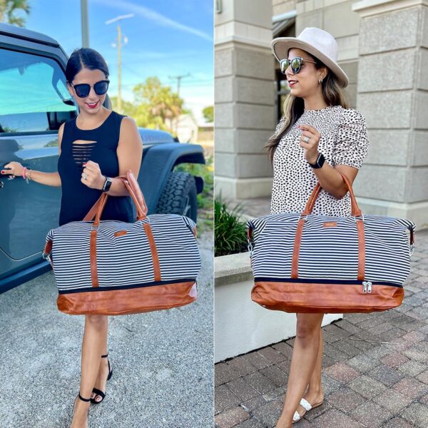 IBFUN Weekender Bags for Women, 21" Weekender Travel Bag, Travel Duffle Bag with Shoe Compartment Carry on Overnight Duffel Bag for Weekend Travel Business Trip, 3PCS - Image 2