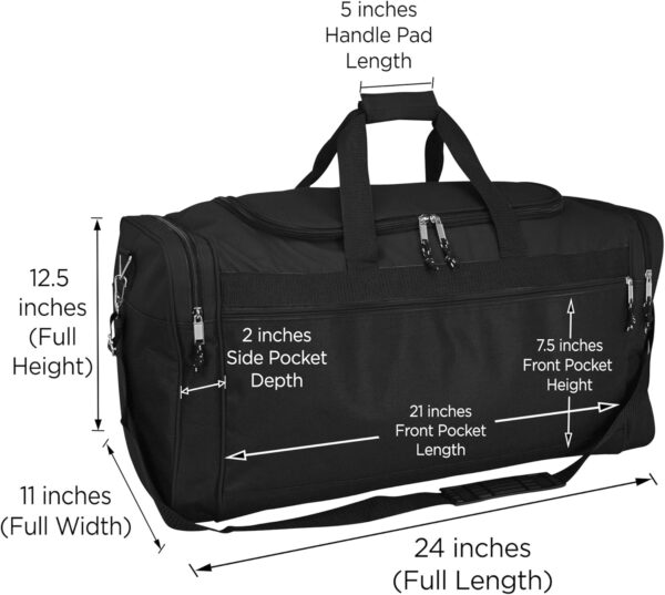 DALIX 25" Extra Large Vacation Travel Duffle Bag in Black - Image 6