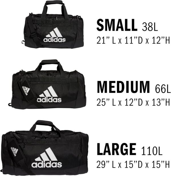 adidas Unisex Defender 4.0 Gym Duffel Bag for Men and Women, Black/White, Large (110L) - Image 7