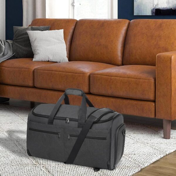Garment Duffle Bags for Travel, Bukere Convertible Carry on Garment Duffel Bag for Men Women, Shoe Compartment, 2 in 1 Hanging Dress Suitcase Suit Travel Bags, Midnight Grey - Image 8