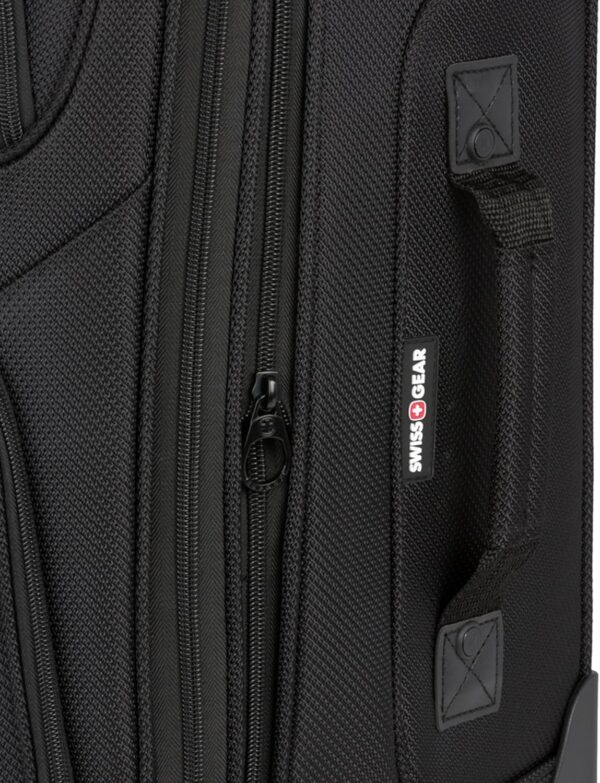 SwissGear Sion Softside Expandable Luggage, Black, Checked-Medium 25-Inch - Image 9