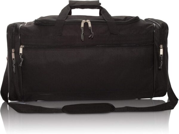 DALIX 25" Extra Large Vacation Travel Duffle Bag in Black - Image 2