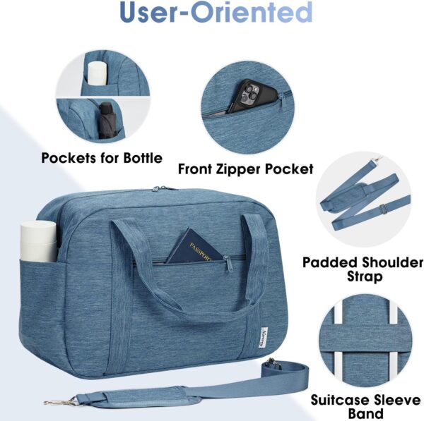 Narwey 18" Carry on Bag Underseat for Airplane with Wet Pocket Spirit Airlines Personal Item Bag Travel Duffel Bag Small Gym Bag Weekender Overnight for Women and Men (Navy Blue) - Image 6