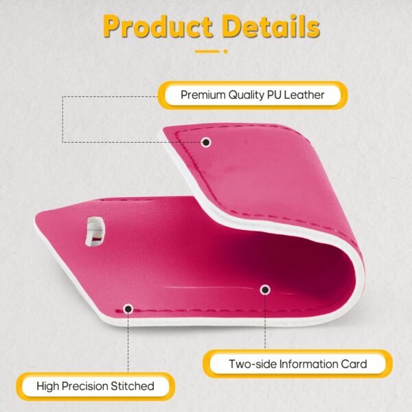 Travelambo Luggage Tags for Suitcases Faux Leather Privacy Protection 2 Pack Bag Tags Travel Accessories Essential, Rose Red - Image 4
