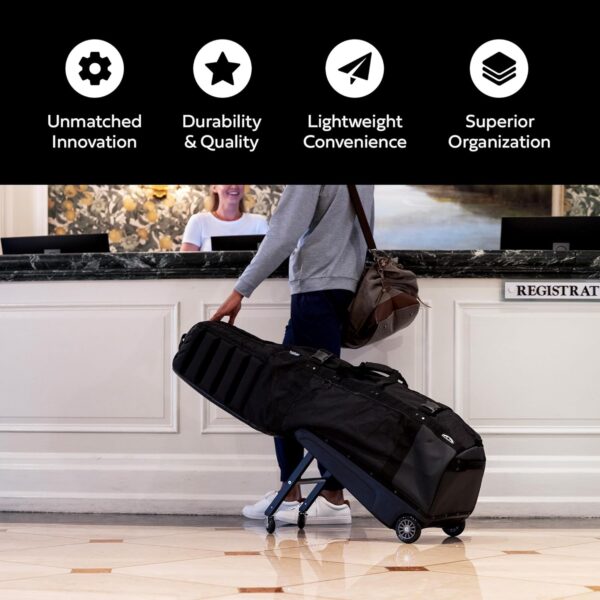 Sun Mountain ClubGlider Meridian - Prestigious Golf Travel Bag with Wheels for Ultimate Convenience - Heavy Duty Golf Travel Bag with Dense Foam Padding for Protection and Spacious Storage - Black - Image 3