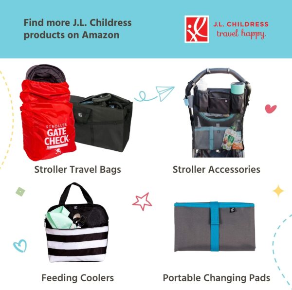 J.L. Childress Gate Check Bag for Car Seats - Travel Bag Fits All Infant Carriers, Booster Seats - Air Travel Bag - Image 6