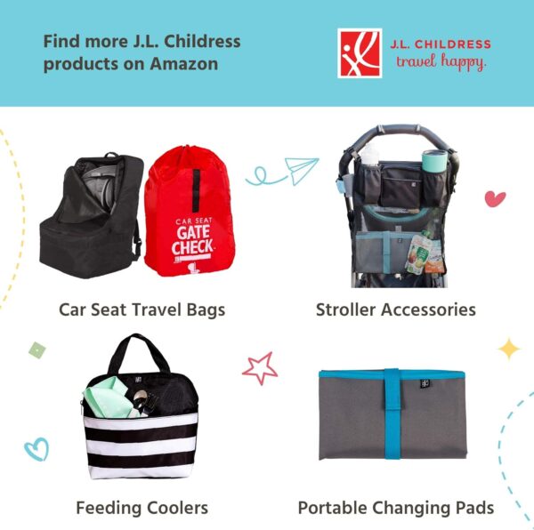 J.L. Childress Gate Check Bag for Single & Double Strollers - Stroller Bag for Airplane - Large Stroller Travel Bag for Airplane - Air Travel Stroller Bag - Image 6