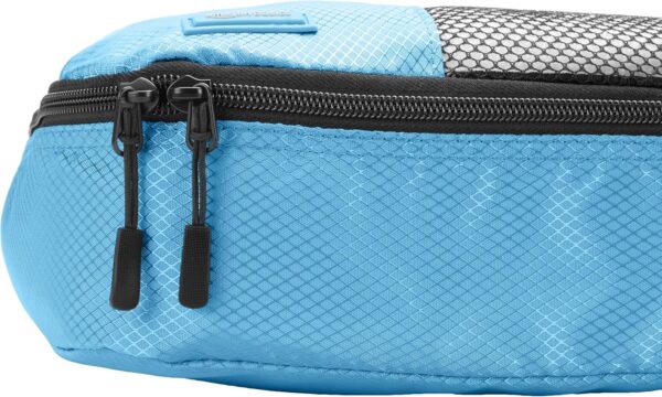 Amazon Basics Medium Packing Cubes for Travel, Packing Organizers, 4-Piece-Set With Double Zipper Pulls and Mesh Top Panel, 100% Durable Polyester, Sky Blue, 13.8"L x 9.8"W x 3"H - Image 4