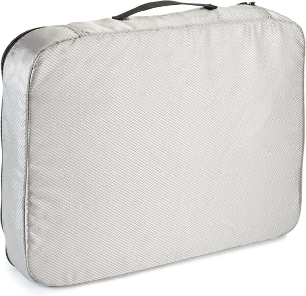 Amazon Basics Large Packing Cubes for Travel, Packing Organizers, 4-Piece-Set With Double Zipper Pulls and Mesh Top Panel, 100% Durable Polyester, Gray, 17.5"L x 12.8"W x 3.3"H - Image 4