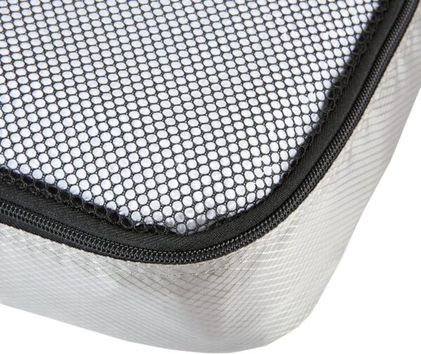 Amazon Basics Large Packing Cubes for Travel, Packing Organizers, 4-Piece-Set With Double Zipper Pulls and Mesh Top Panel, 100% Durable Polyester, Gray, 17.5"L x 12.8"W x 3.3"H - Image 6