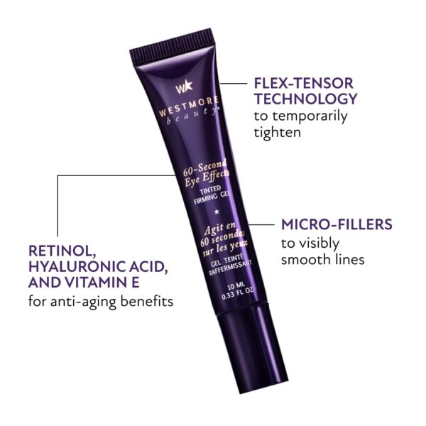 Westmore Beauty 60 Second Eye Effects Tinted Firming Gel - Instant Tightening Serum, Under-Eye Cream for Puffiness and Bags - Light to Medium, 0.33 Fl Oz (10 mL) - Image 4