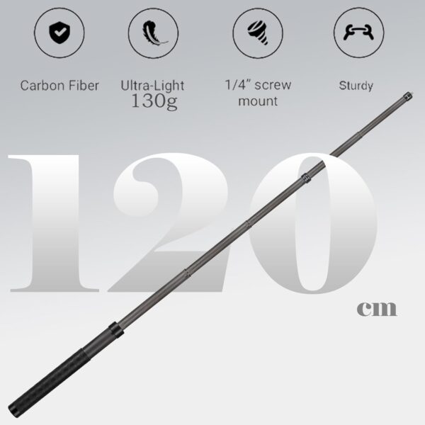 1.2m/3.9ft Carbon Fiber Extended Invisible Selfie Stick for Insta360 X4 Insta 360 ONE X3 ONE X2,ONE R,ONE RS, ONE X, ONE, GO 2, Gopro Max of Action Camera - Image 4