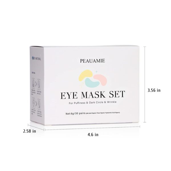 Under Eye Patches Gold and Hyaluronic Acid for puffy eyes,Rose Eye Masks for Dark Circles and Puffiness skin care Smooth Wrinkles products 30 Pairs - Image 7