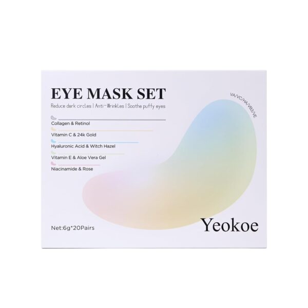 Under Eye Patches for Dark Circles,Eye Mask for Puffy Eyes With Collagen,Retinol,Vitmin C,Hyaluronic Acid and Niacinamide Face Masks Skincare Spa Gifts for Woman 20Pairs - Image 8