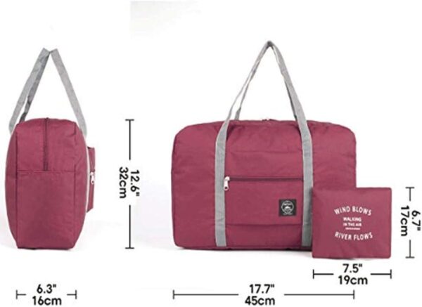 Foldable Travel Duffel Bag (2 Pack), For Spirit Airlines, Weekender Overnight Bag, Tote Carry on Luggage Sport Duffle Weekender Overnight for Women and Girls (2Pack-Red Black) - Image 8