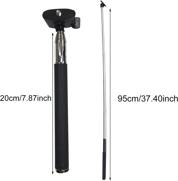 Portable 37 Inch Selfie Stick Phone Tripod Stand, Universal 360 Rotation Extendable Selfie Stick with Rubber Non Skid Feet Super Strong Support Compatible Smartphone & Camera (Black) - Image 8