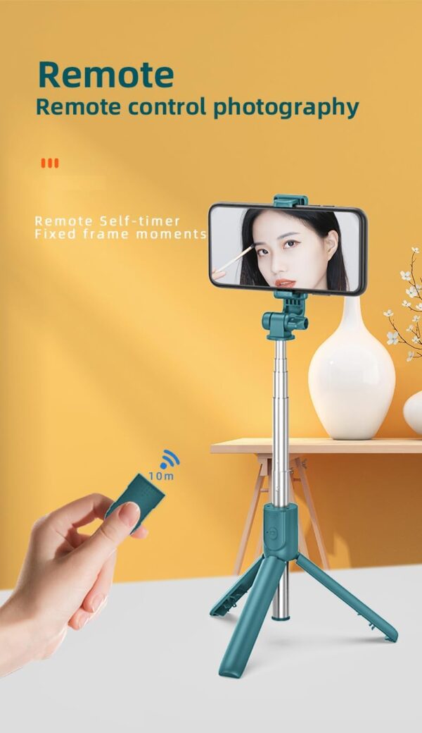PINHEN Phone Tripod & Selfie Stick,3 in 1 Extendable 360° Rotation Tripod Stand with Detachable Wireless Remote Portable Smart Phone Holder Compatible with iPhone Android Sansung - Image 5