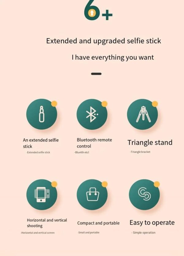 XIHAMA Selfie Stick,3 in 1 Phone Tripod with Detachable Wireless Remote,Portable Selfie Stick Tripod Compatible with iPhone,Samsung and Android - Image 4