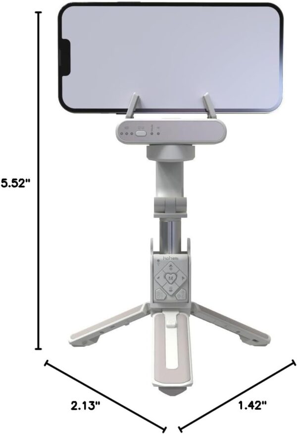 Selfie Stick Gimbal Stabilizer, 1 Axis Face Tracking & 360° Rotation Tripod with Wireless Remote, 4 in 1 Portable Tripod w/Extendable Stick for iPhone 14/Android Video Recording hohem iSteady Q - Image 10