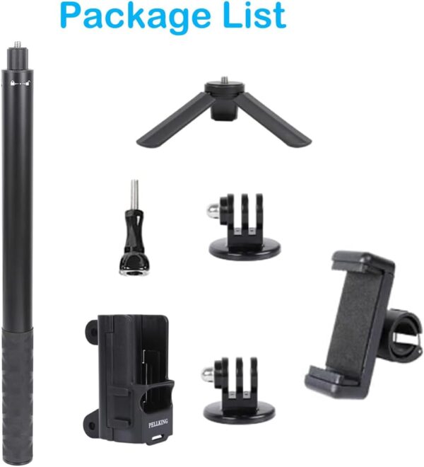 PellKing 155cm/61 Selfie Stick for Osmo Pocket 3 + Protective Cage Extension Adapter Frame, 14.5-61inches extendable Monopod for Osmo Pocket 3 Camera - Image 6