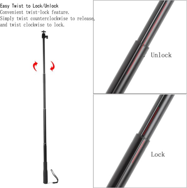 37inch Selfie Stick Gimbal Extension Pole+Tripod Mount Kit fit for DJI Osmo Pocket 3 - Image 5
